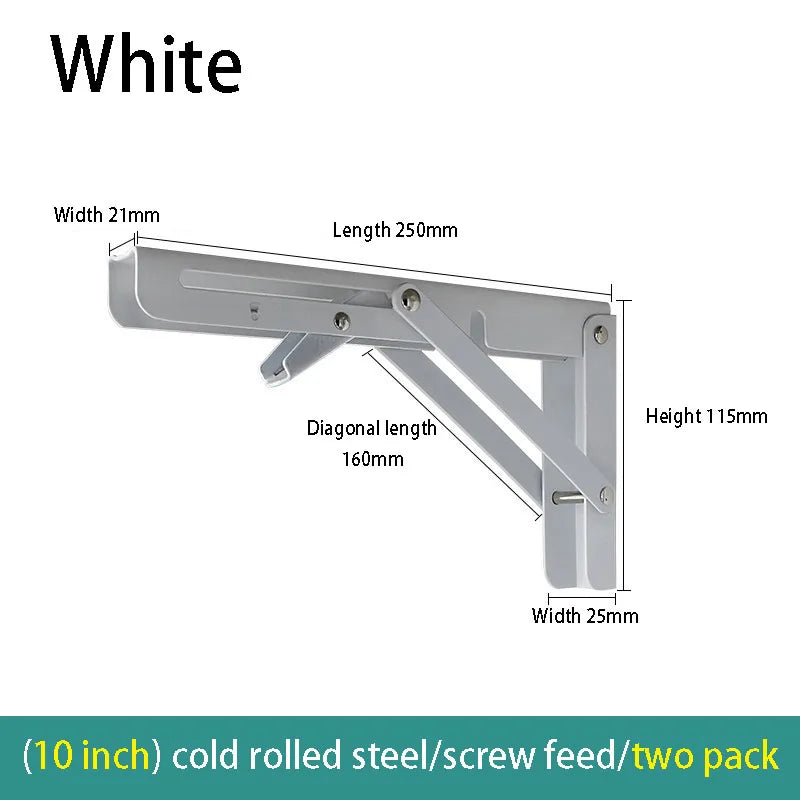 2PCS Folding Wall Shelf Brackets – Stainless Steel Right Angle