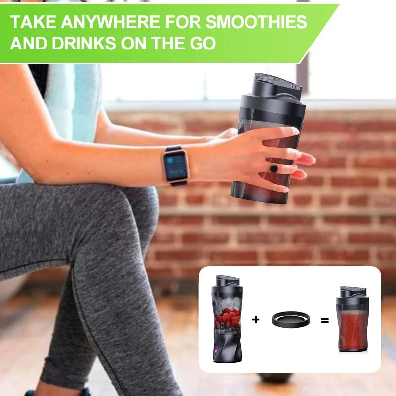Built-in Battery 6-leaf Cutter Head USB Charging Silent Motor Automatic Cleaning Portable Fruit Juicer Electric Juicer Peaceful Pleasures Health and Wellness