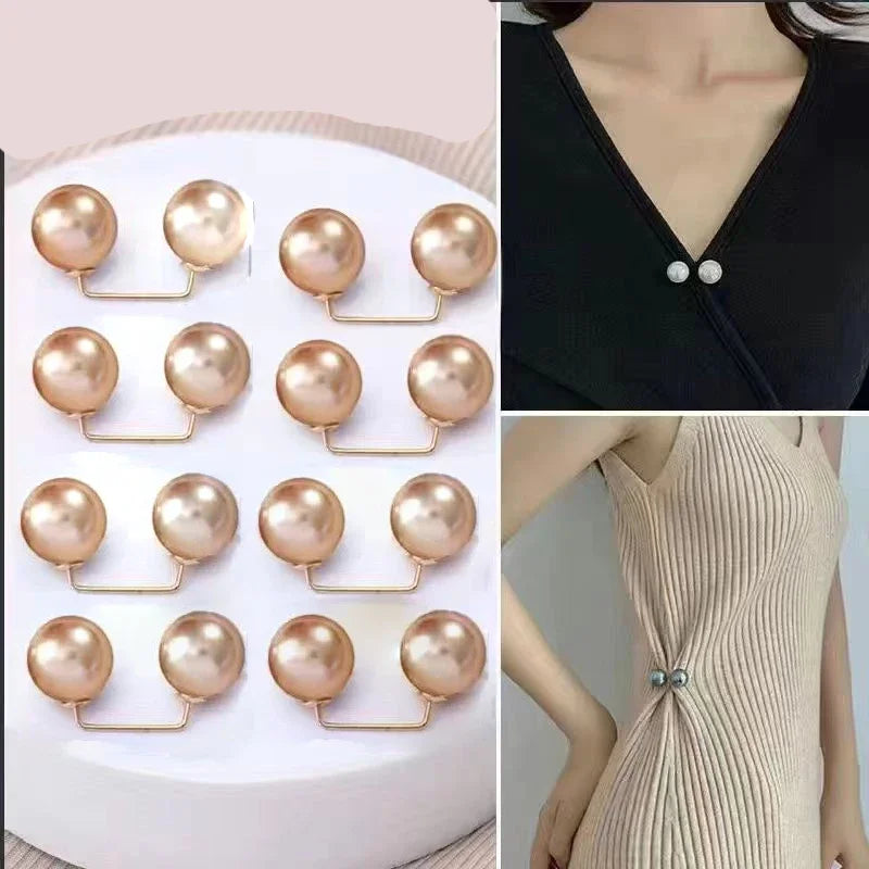 8-Pack Pearl Non-Slip Safety Pins – Dress, Scarf & Collar