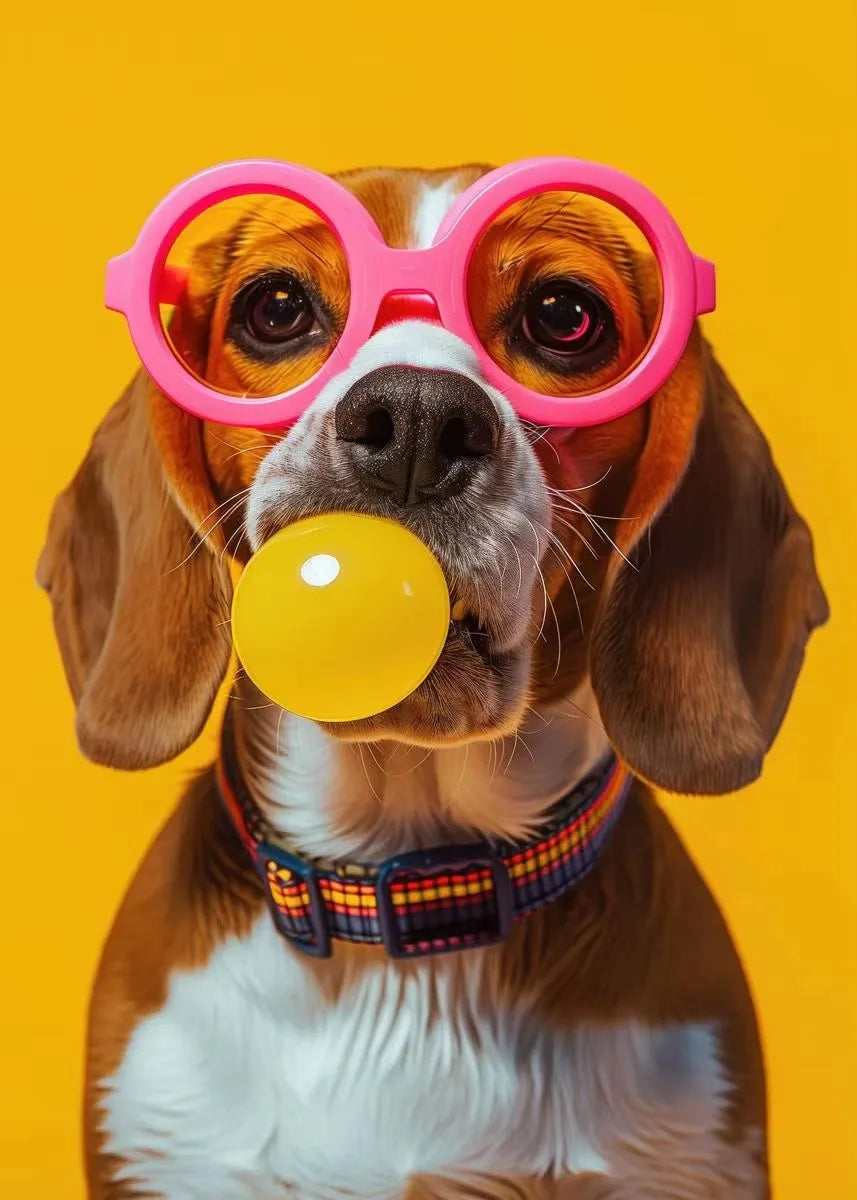WhimsyWorks Funny Animals Bubble Blowing Chameleon Canvas Poster,Unframed Artistic Wall Decor for Living Room,Bedroom, Art Decor Peaceful Pleasures Health and Wellness ZLH3278 50x70cm No Frame