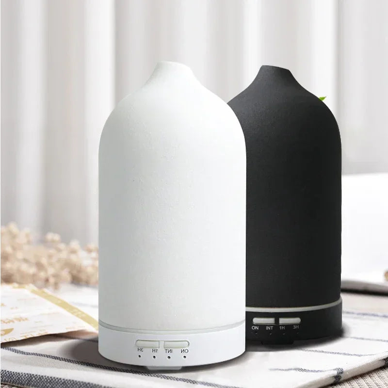 Ceramic Air Humidifier Aroma Diffuser Automatic Small Humidifier Hotel Air Fresh Essential Oil Diffuser Timing Colorful Lights Peaceful Pleasures Health and Wellness