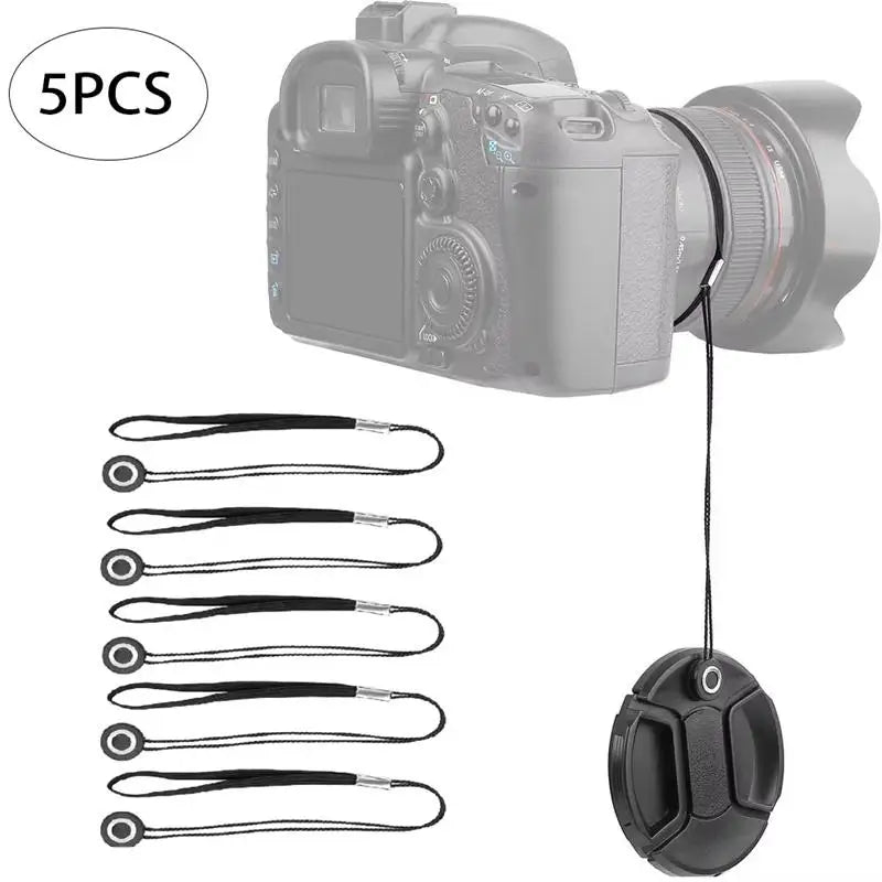 5Pcs Camera Lens Cap Anti-Lost Strap Universal Lens Cap Holder Leash for DSLR Camera Lens Cap Protection Accessory Peaceful Pleasures Health and Wellness