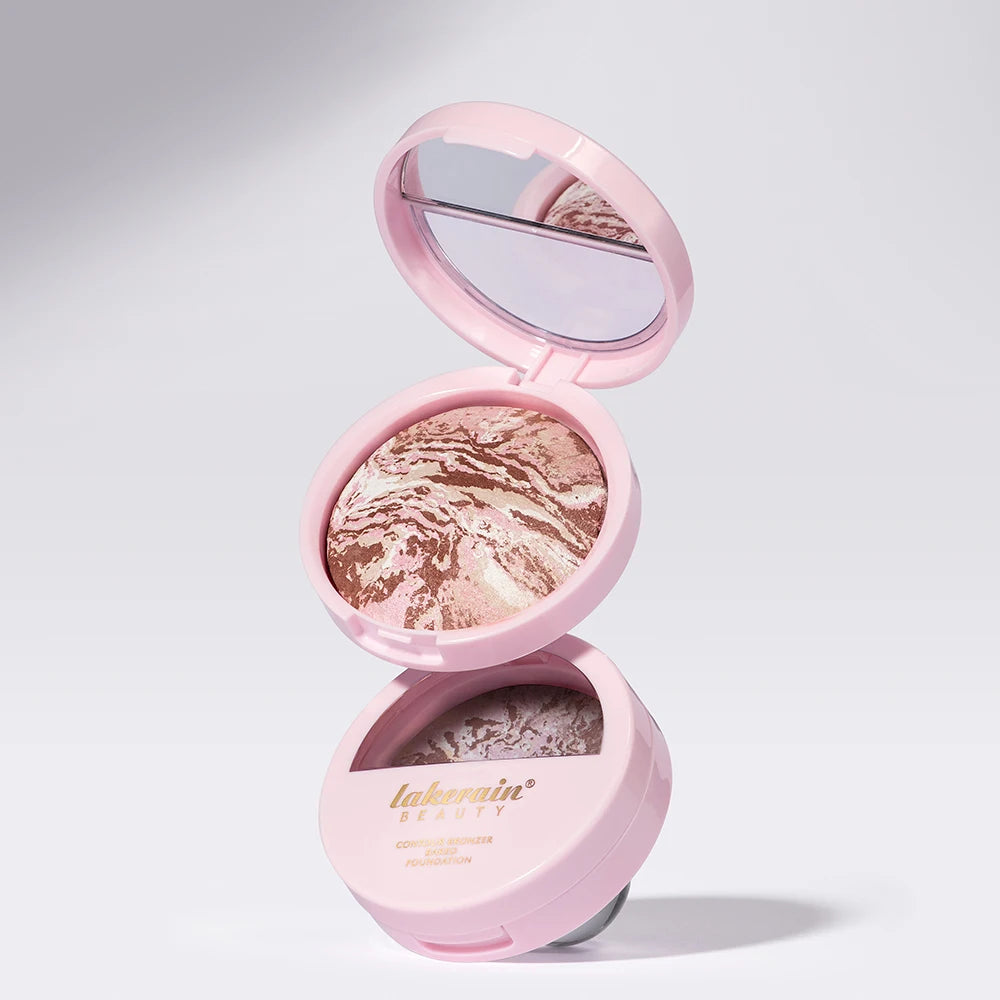 Baked Powder Foundation Oil Control Setting Makeup Pressed Powder Cake Bronzer Glow Face Contouring Shimmer Contour Peaceful Pleasures Health and Wellness