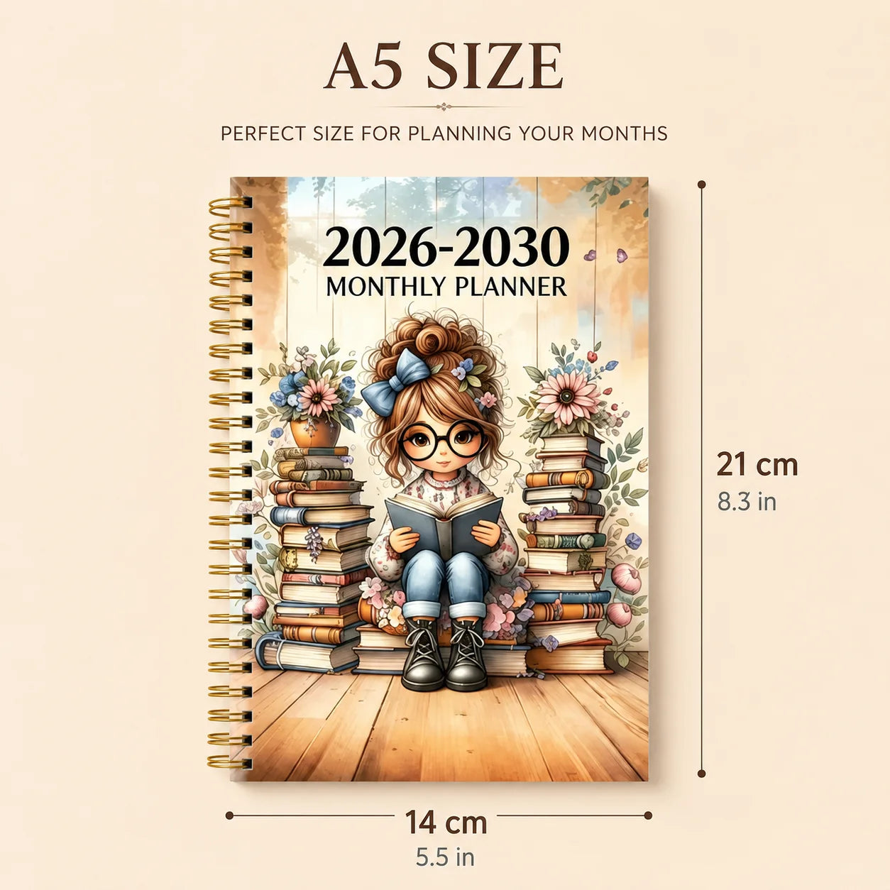 2026 2030 Five Year Planner Spiral Notebook Goal Tracking Journal Men