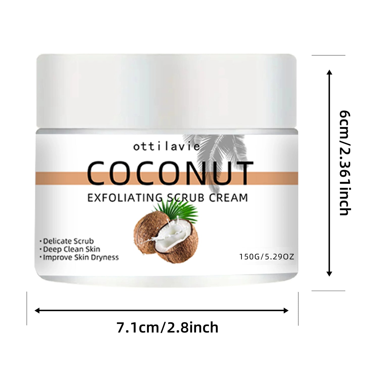 Ottilavie Coconut Exfoliating Scrub Cream | All Skin Types