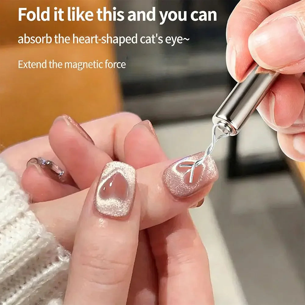 Double Ended Magnetic Nail Polish Stick Cat Eye Magnetic Cylindrical Stick With Iron Wire UV Gel Polish Nails Art Manicure Tool Peaceful Pleasures Health and Wellness