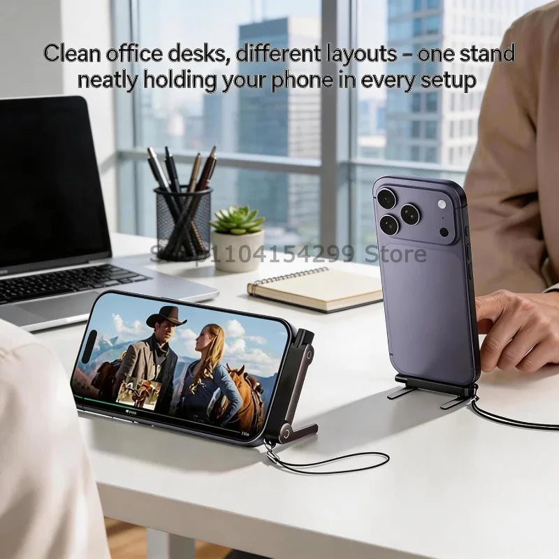 240W USB-C Flat Cable with Foldable Phone Stand & Desk Holder