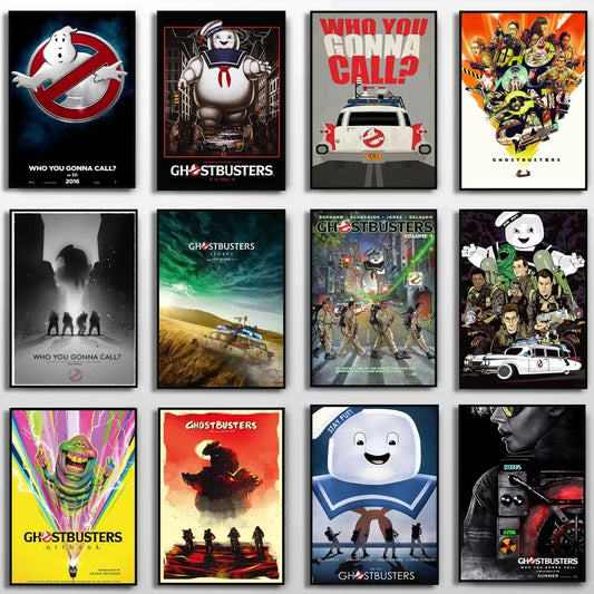 Retro Ghostbusters Movie Poster Canvas Wall Art | Vintage Decor Canvas Wall Art Peaceful Pleasures Health and Wellness