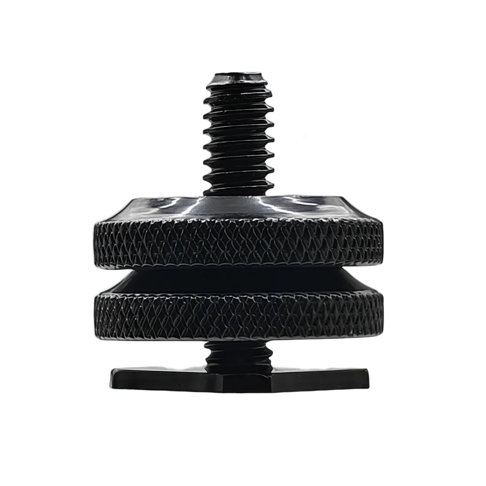 Cold Shoe Dual Nut 1/4" Hot Shoe Mount Adapter for DSLR Cameras