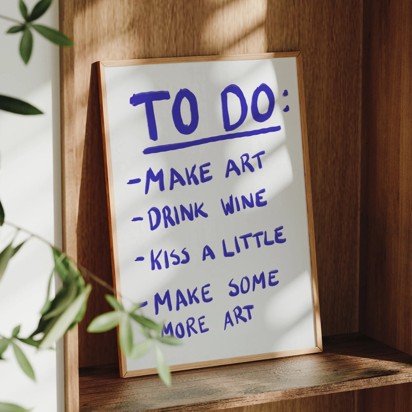 Modern Minimalist Blue To-Do List Canvas Wall Art Print