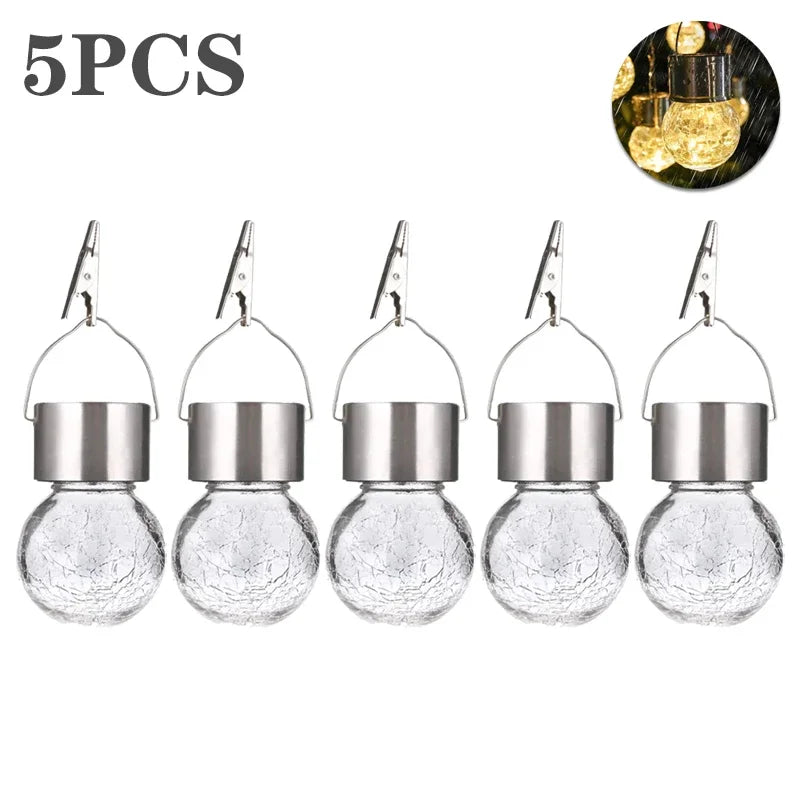 Solar Hanging Garden Lights – Colorful LED Cracked Glass Ball