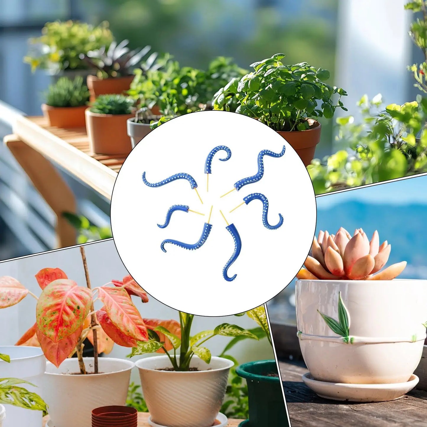 Octopus Tentacle Plant Stakes – 7-Piece Resin Garden Decor