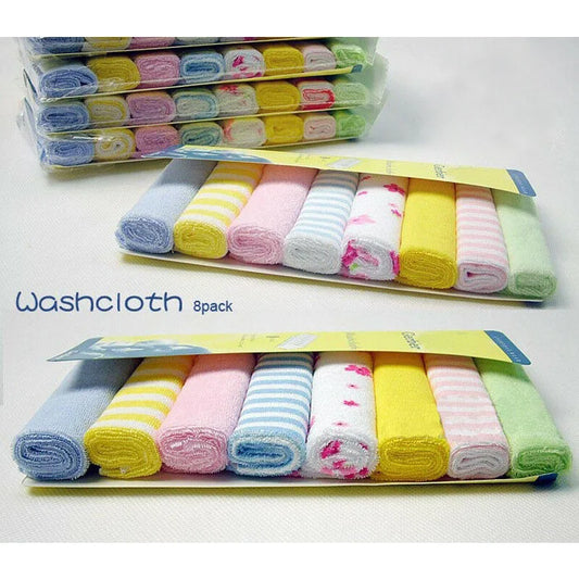 8-Pack Baby Washcloths | Soft Organic Cotton Newborn Face Wipes Baby Washcloths Set Peaceful Pleasures Health and Wellness