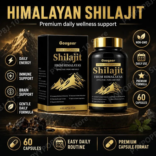 Googeer Himalayan Shilajit Capsules 60ct | Brain & Nutrient Support Herbal Supplement Capsules Peaceful Pleasures Health and Wellness