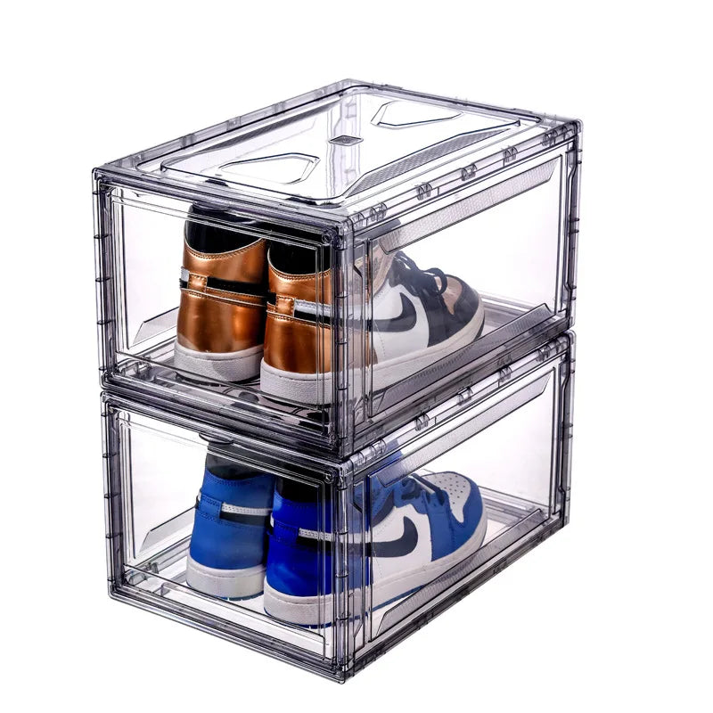 ‌Transparent Assembly Sneaker Organizer Flip Top Basketball Shoe Display Box Showcase Collectibles Unisex Home Décor Essential Peaceful Pleasures Health and Wellness