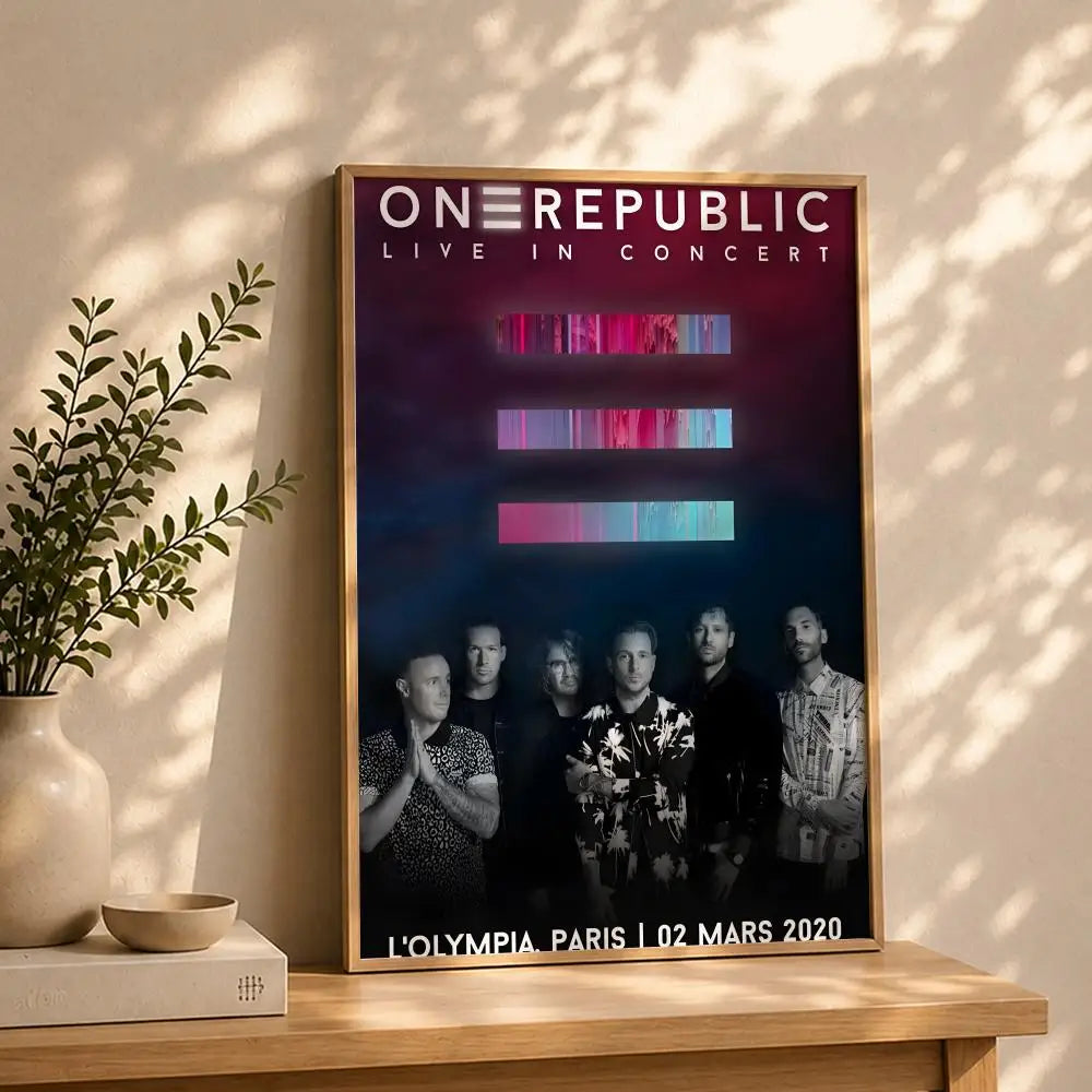 OneRepublic Band Poster – HD Self-Adhesive Waterproof Wall Art Music Band Poster Peaceful Pleasures Health and Wellness