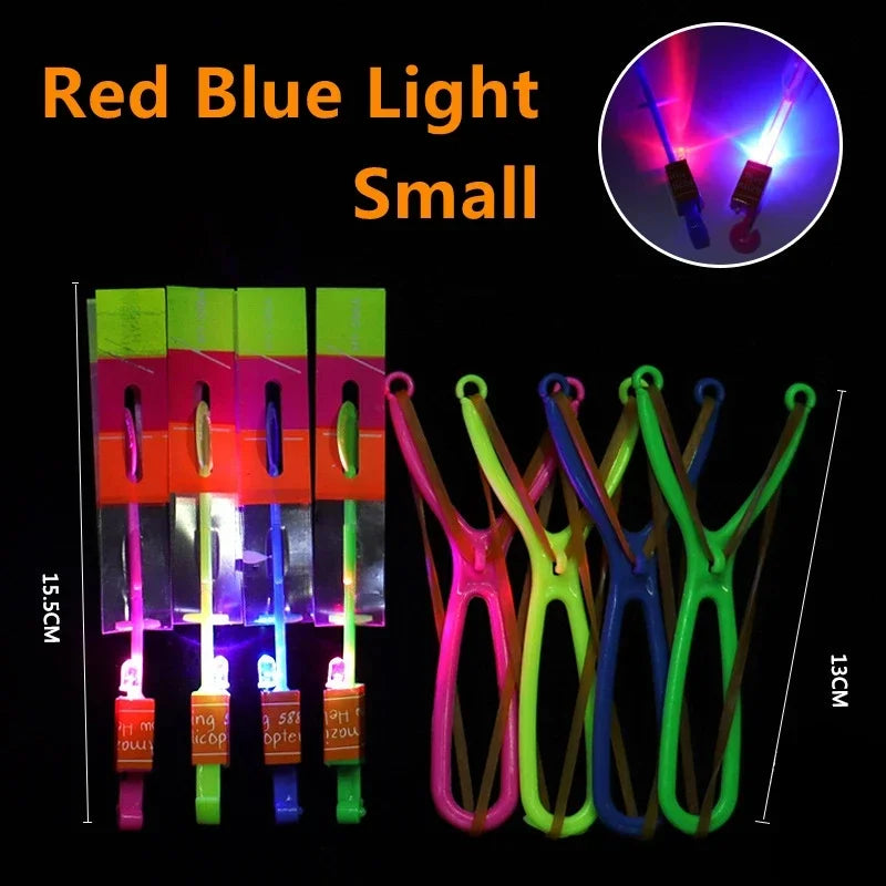 LED Arrow Rocket Helicopter Toy – Rubber Band Launcher