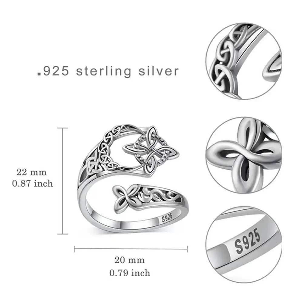 Witches Knot Ring Bohemian Gothic Adjustable Ring Open Statement Knot Jewelry for Women Daily Wedding Travel Commuting Peaceful Pleasures Health and Wellness 2pcs