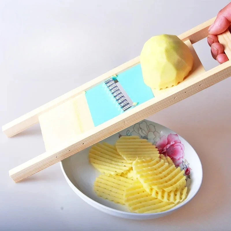 Practical Potato Grid Wiping Wave Knife Commercial Restaurant Home Fancy Slicer Cut Flower French Fries Potato Grid Cutting King Peaceful Pleasures Health and Wellness