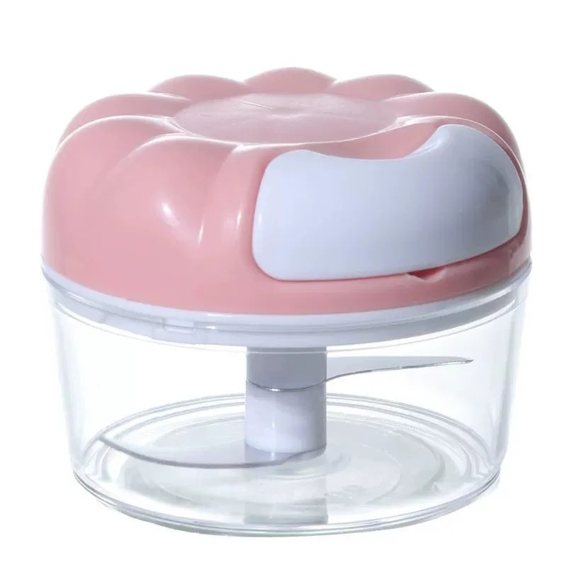 Manual Pull String Vegetable Chopper with Container & Mincer