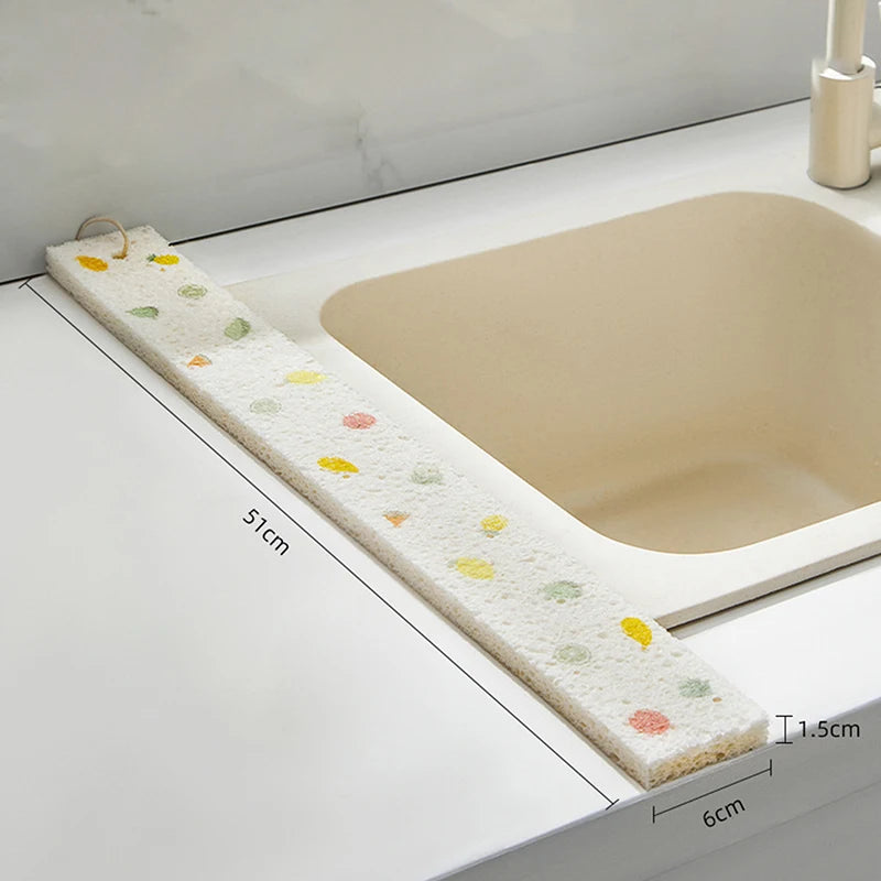 Kitchen Sink Splash Guard & Absorbent Dish Drying Mat Sink Splash Guard Mat Peaceful Pleasures Health and Wellness Multicolor