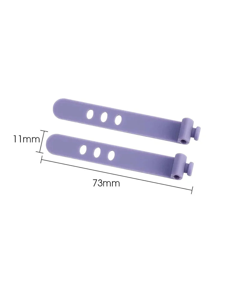 Silicone Cable Organizer Clips & Cord Ties – 5 Colors, 1/5/10 Pcs