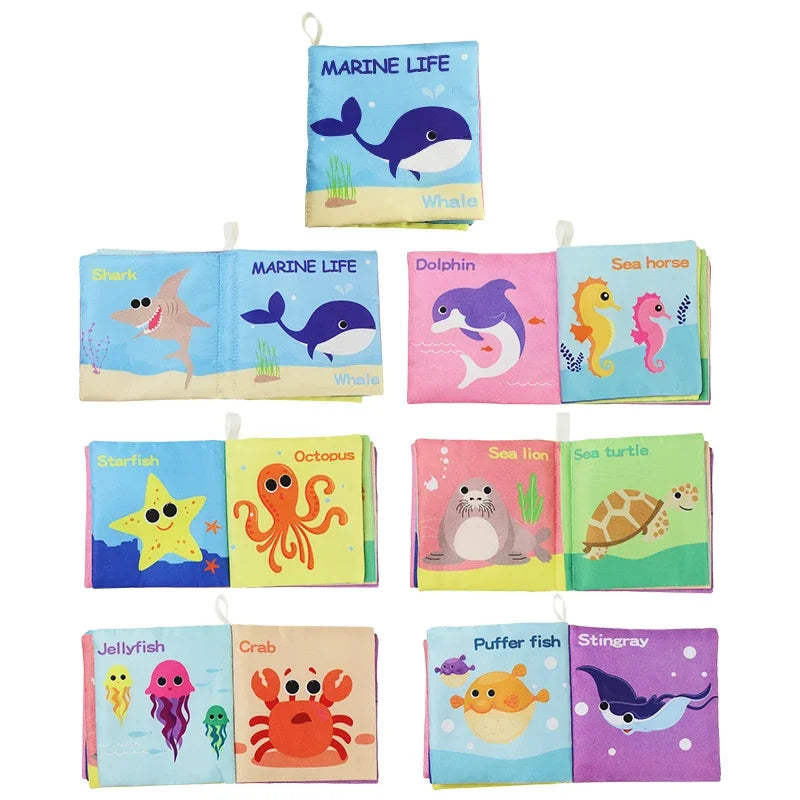 Baby Soft Cloth Books Rustle Sound Quiet Infant Early Learning