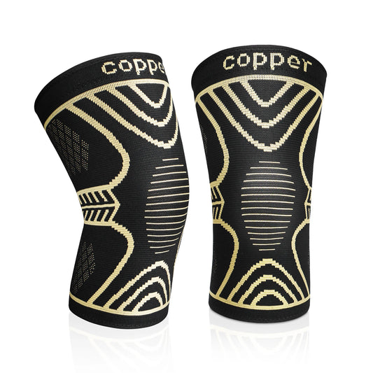 Anti-Slip Copper Knee Wrap for Running & Weightlifting Knee Compression Wrap Peaceful Pleasures Health and Wellness YELLOW L