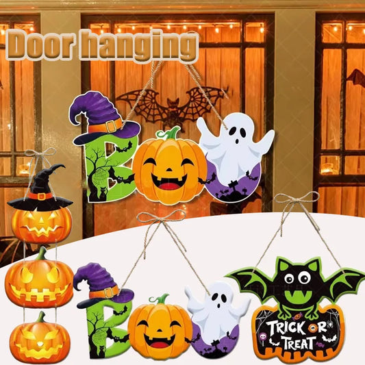 Halloween Pumpkin Bat Ghost Door Hanger Party Decoration Halloween Door Hanger Peaceful Pleasures Health and Wellness