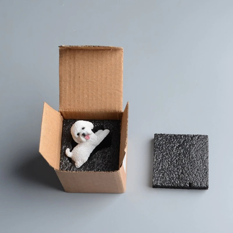 Simulation Poodle Dog Figures Puppy Model Resin Crafts Mini Animal Ornament Miniature Figurine Kawaii Dog Action Figures decor Peaceful Pleasures Health and Wellness