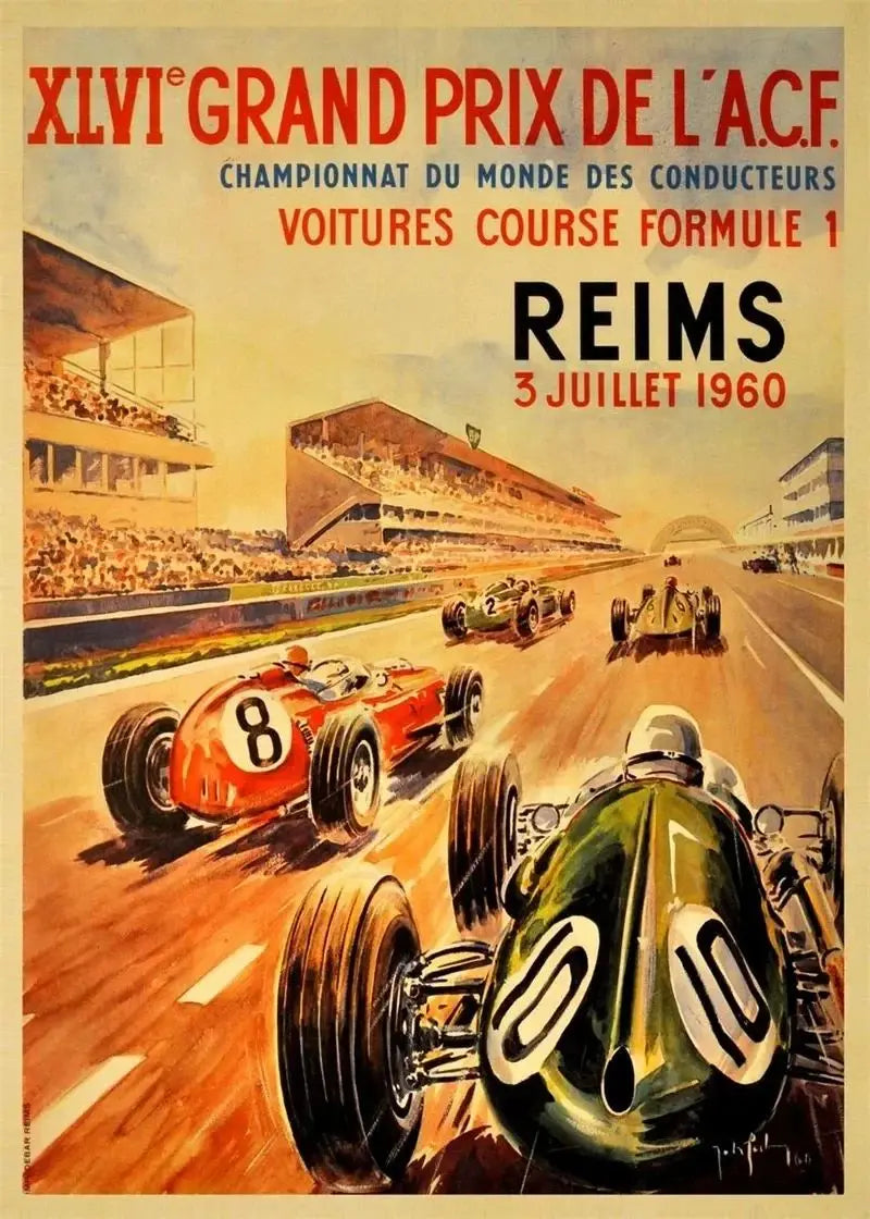 F1 Le Mans Race Car Canvas Wall Art | Formula Grand Prix Print