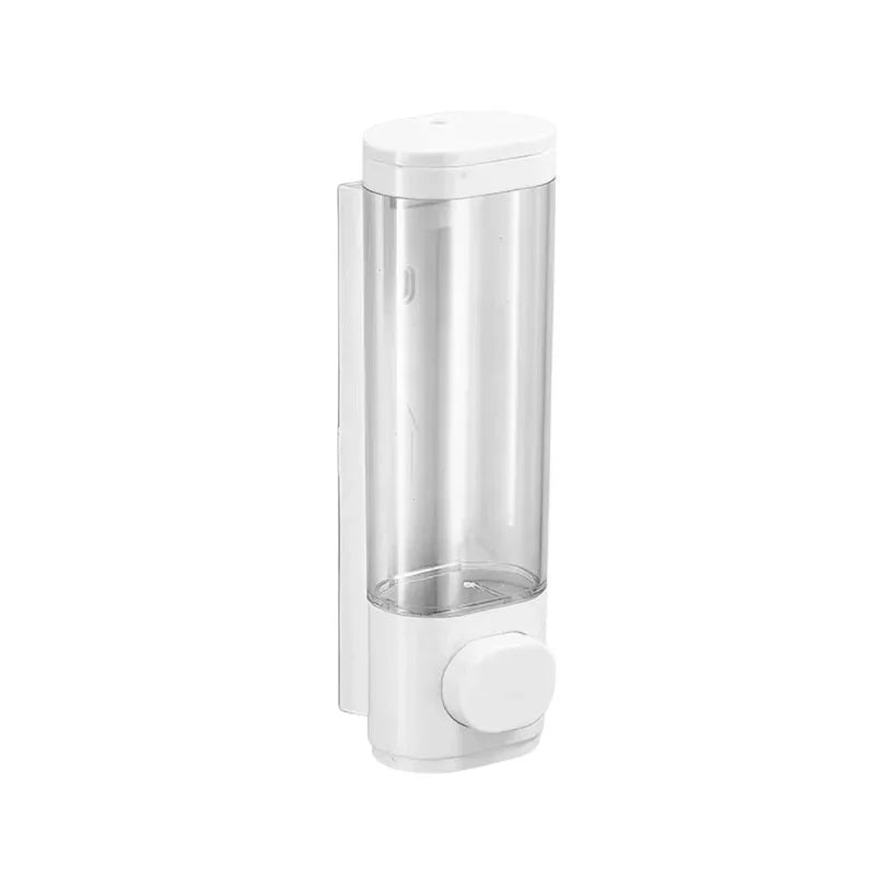 Home Shower Dispenser Detergent Soap Dish Wall Mounted Liquid Bathroom Clear Shampoo And Conditioner Accessories Peaceful Pleasures Health and Wellness White