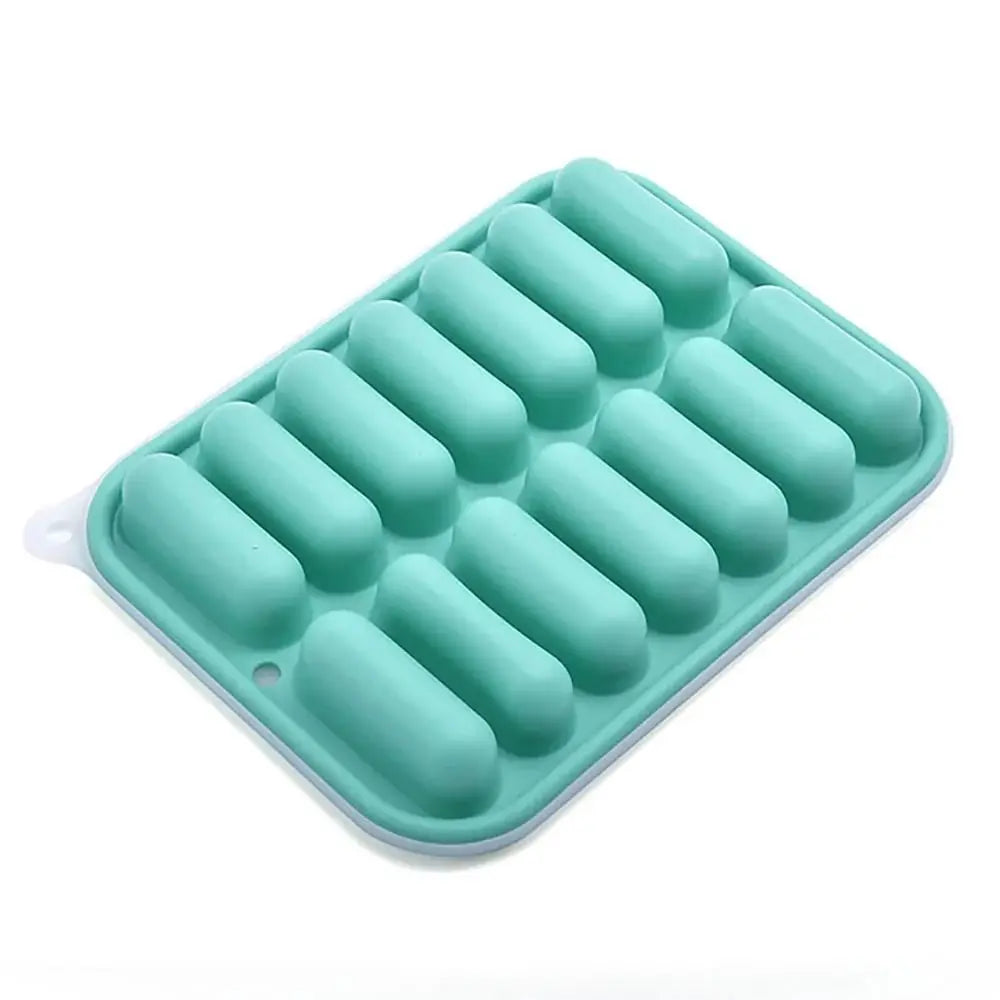 14-Grid Non-Stick Silicone Sausage & Hot Dog Mold with Lid