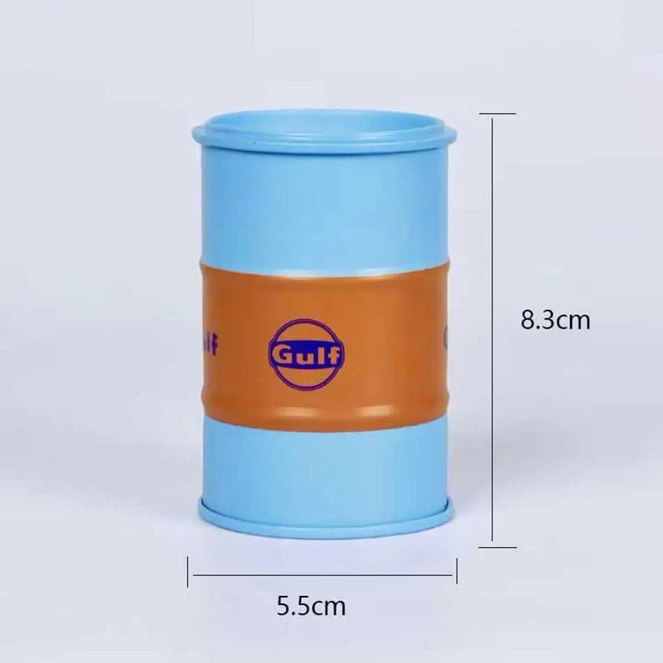 Iron Mini Oil Drum Model Chemistry Car Storage Box Desktop Decoration