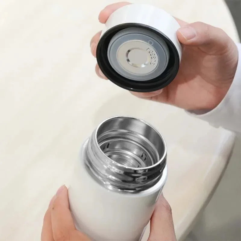 Temperature Display Thermos Cup Thermos Stainless Steel 200ml Gift Mini Pocket Cup Drinkware Kitchen Dining Bar Home Smeg Bottle Peaceful Pleasures Health and Wellness