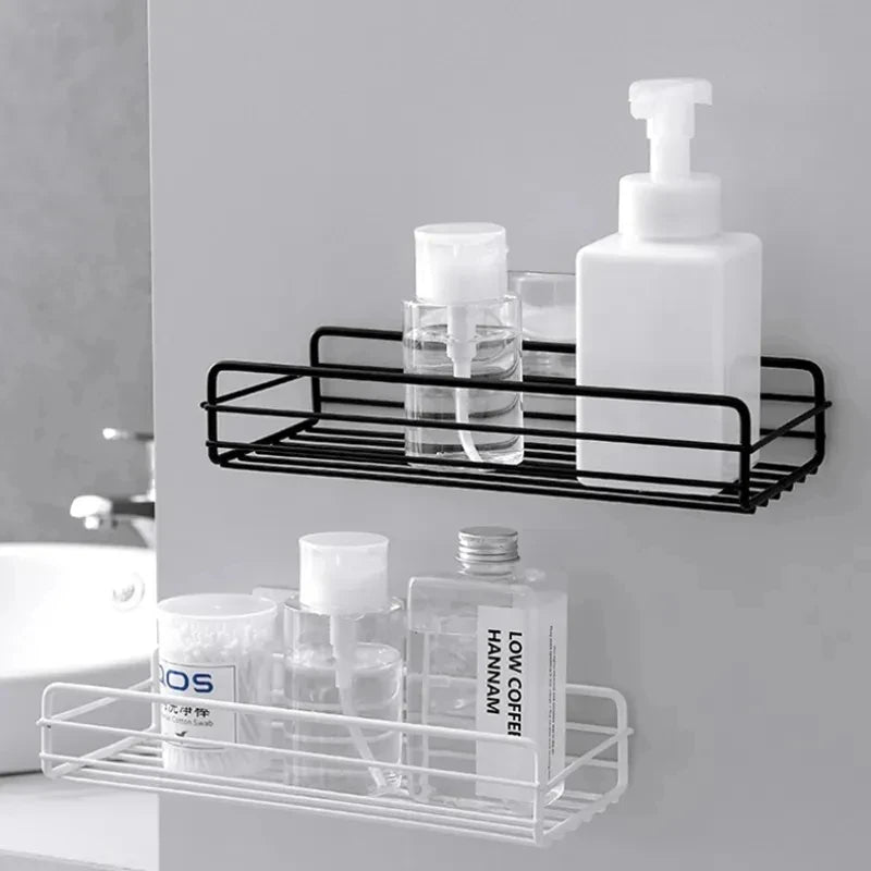 Wall Mounted Iron Corner Bathroom Shelf & Organizer Rack