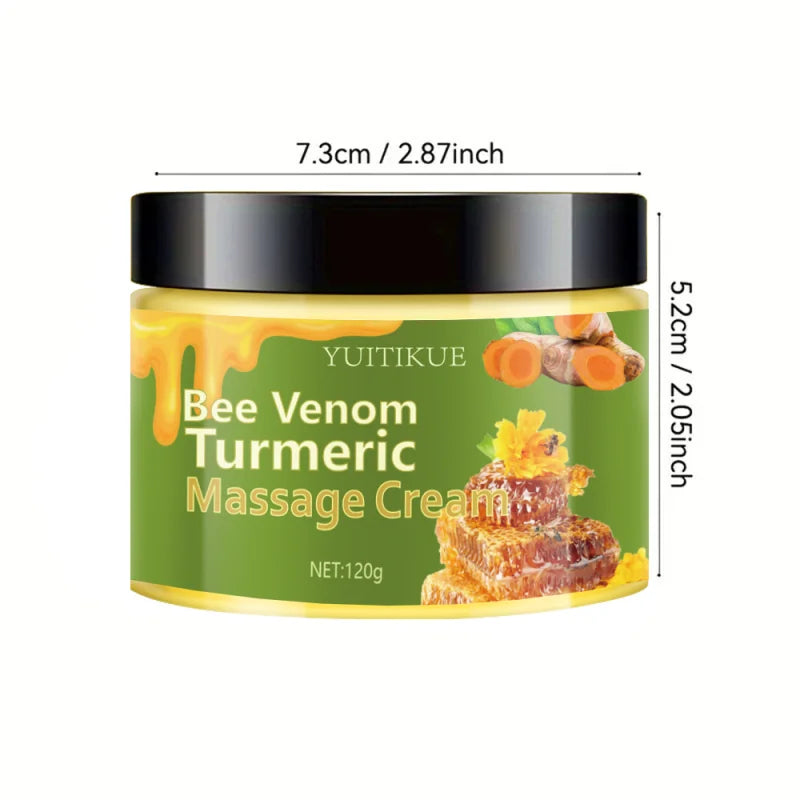 120g Bee Venom Turmeric Massage Cream - Suitable for everyone, firms and moisturizes the skin, locks in moisture, leaves the ski Peaceful Pleasures Health and Wellness