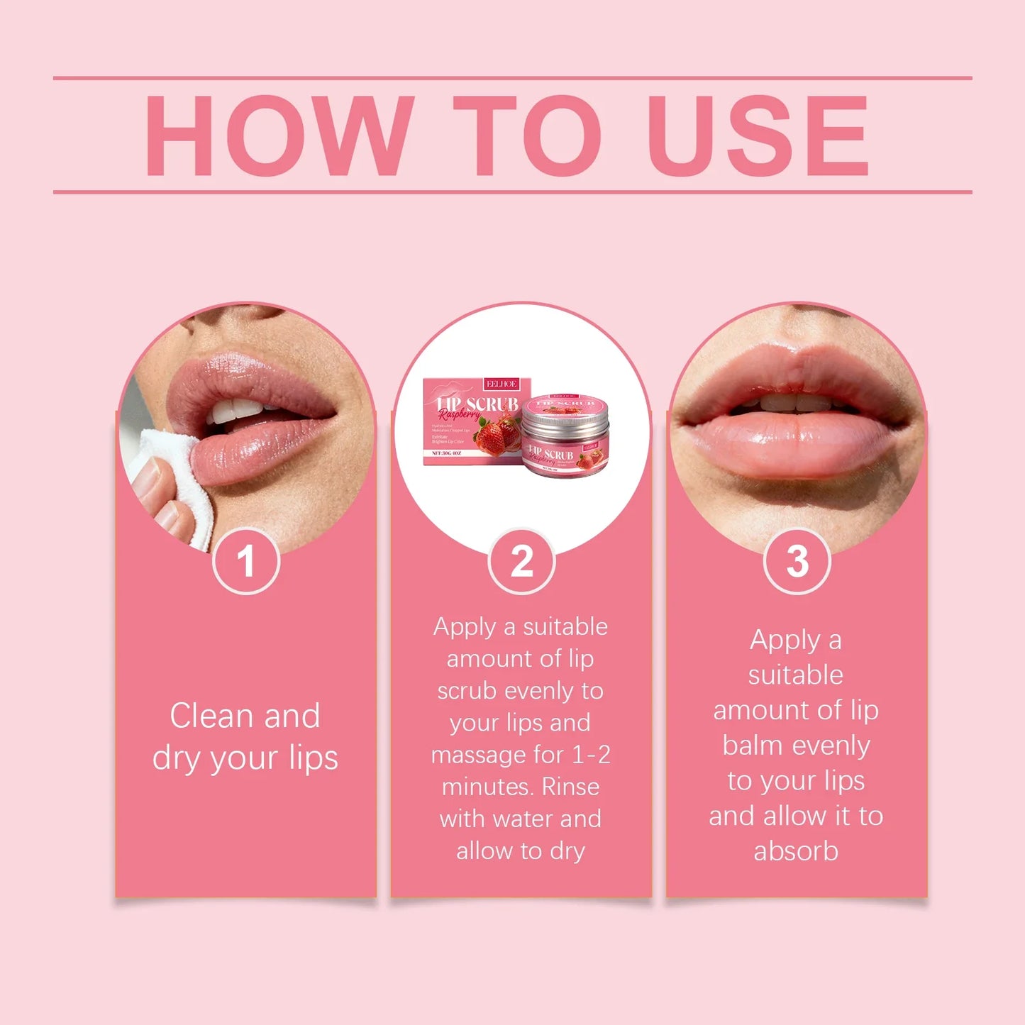 Eelhoe Strawberry Lip Scrub – Exfoliate, Moisturize & Brighten