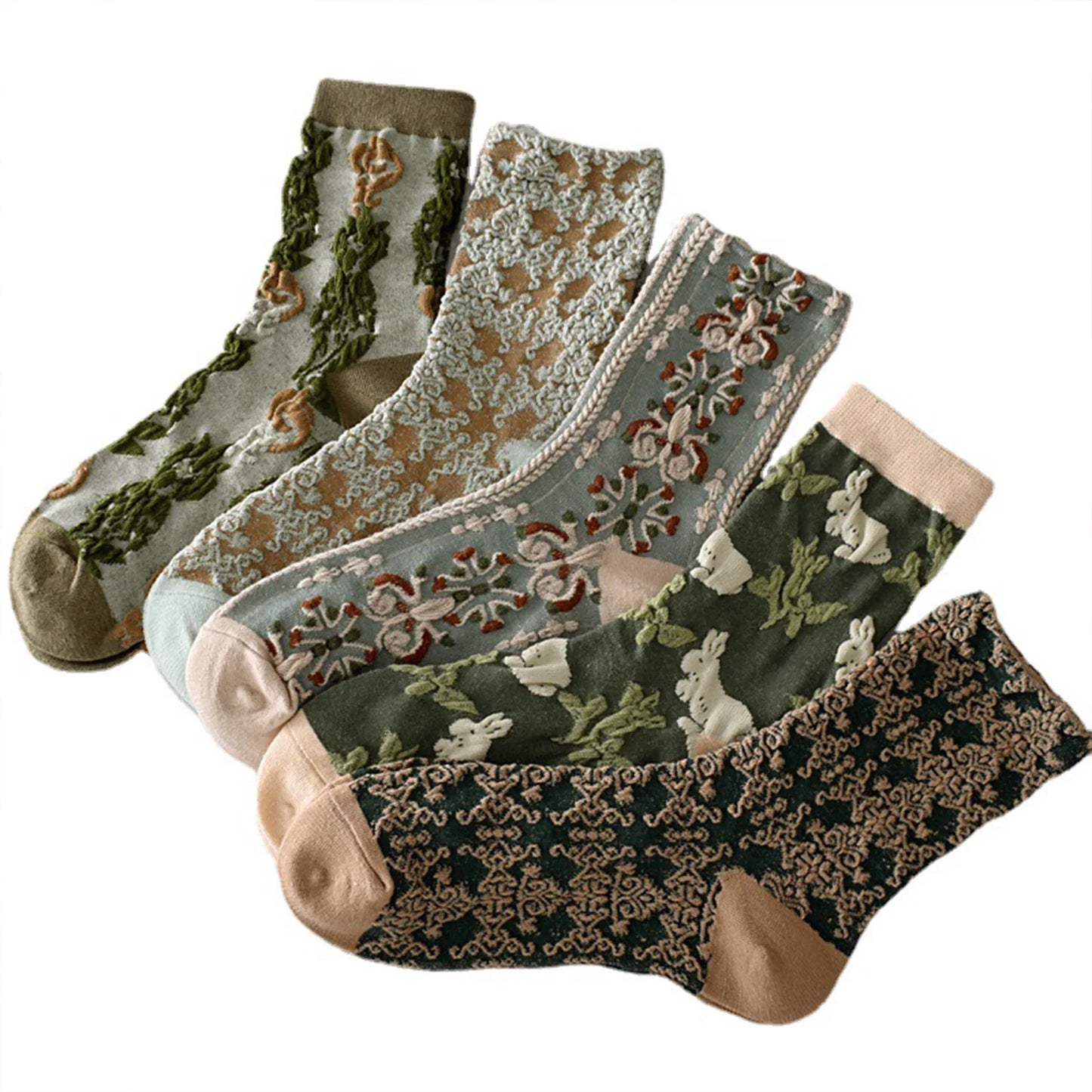 10 Pairs Women's Thick -length Socks Skin-friendly Breathable Long Cotton Socks Gift for Woman Girlfriend Lovers Peaceful Pleasures Health and Wellness 10 Pairs