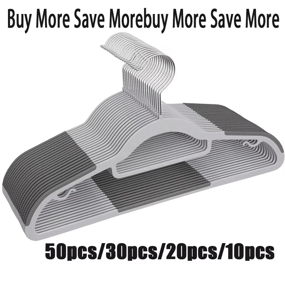 Heavy Duty Anti-Slip Plastic Clothes Hangers – Set of 1–50