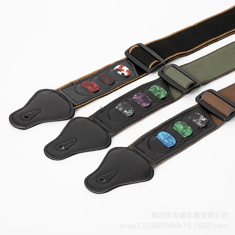 Thickened Grid Strap Acoustic Guitarstrap Electric Guitar Men's