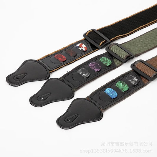Thickened Grid Strap Acoustic Guitarstrap Electric Guitar Men's Peaceful Pleasures Health and Wellness