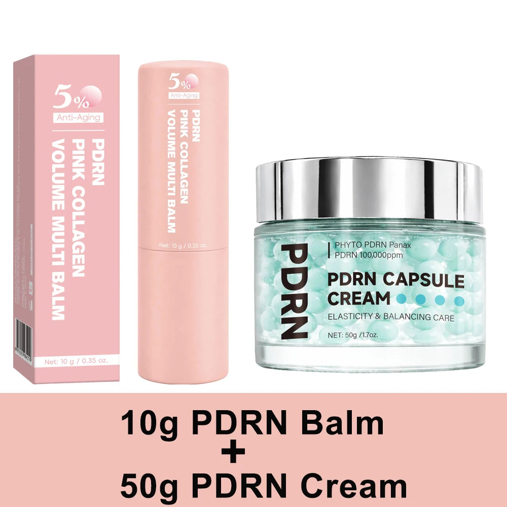 PDRN Pink Collagen Volume Multi Balm | All In One Volufiline, PDRN, NAD Stick ,Helping Look of Fine Lines, Firming Care,Lip Care Peaceful Pleasures Health and Wellness 2PCS Set