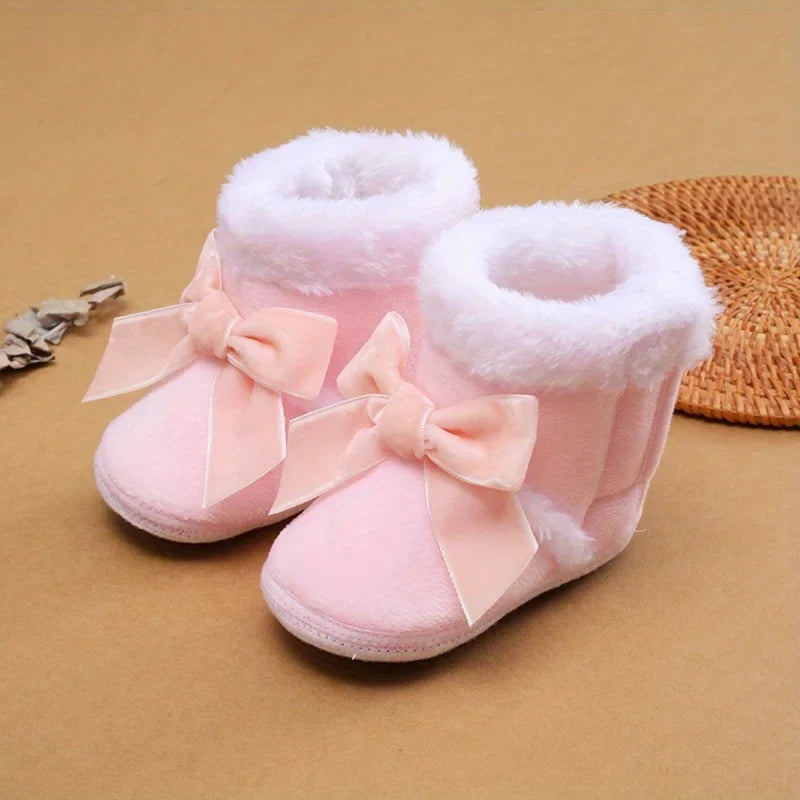 Baby Girls Winter Snow Boots – Warm Plush Anti-Slip 0–18M