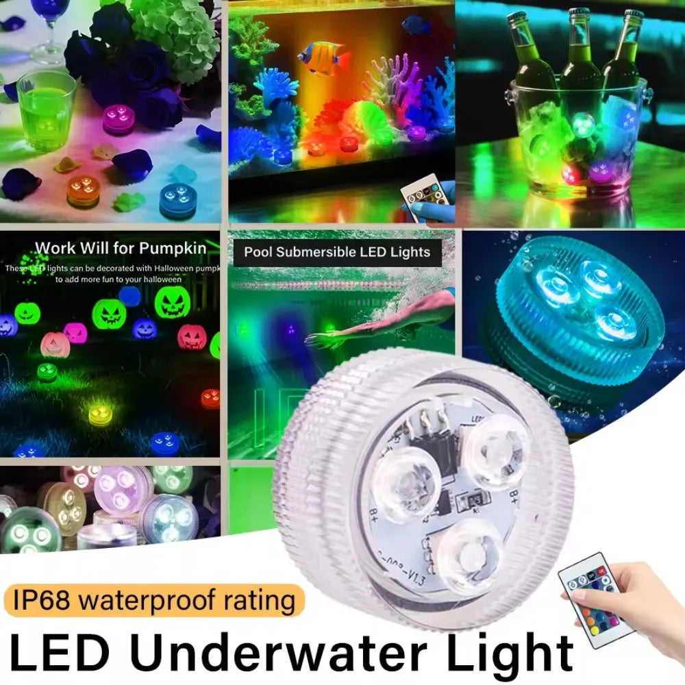 KDULIT Mini 16-Color RGB IP68 Submersible LED Pool Light