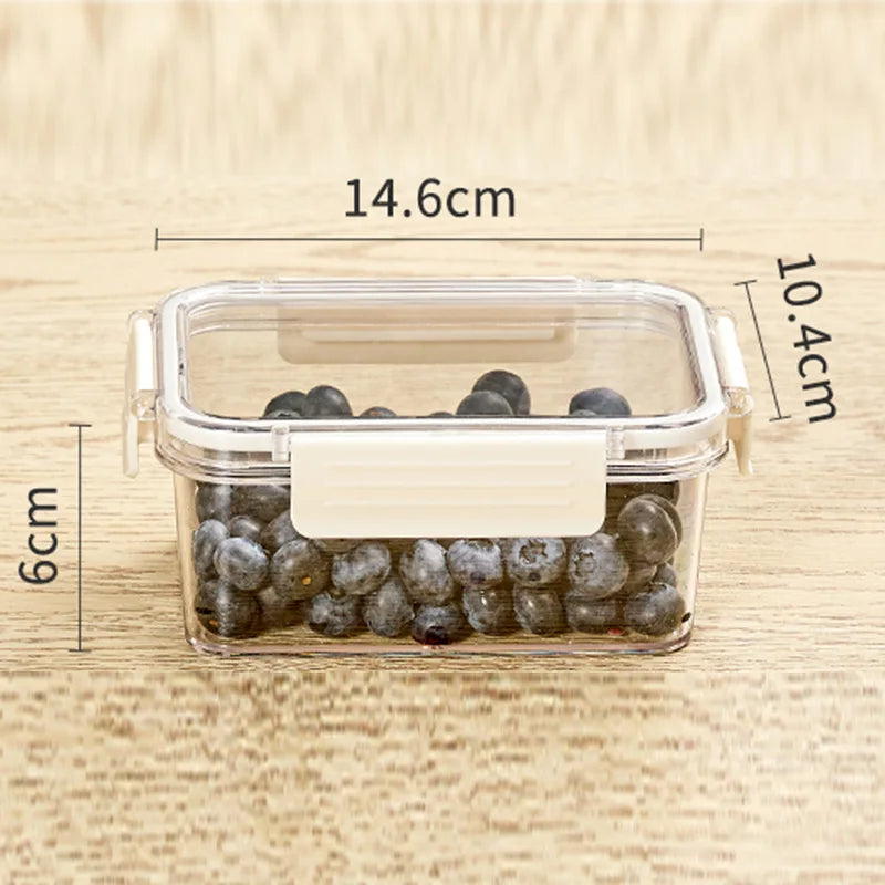 Portable Lunch Box for Kids School Microwave Transparent Bento Box with Compartments Salad Fruit Food Sealed Jar Container Box Peaceful Pleasures Health and Wellness S White