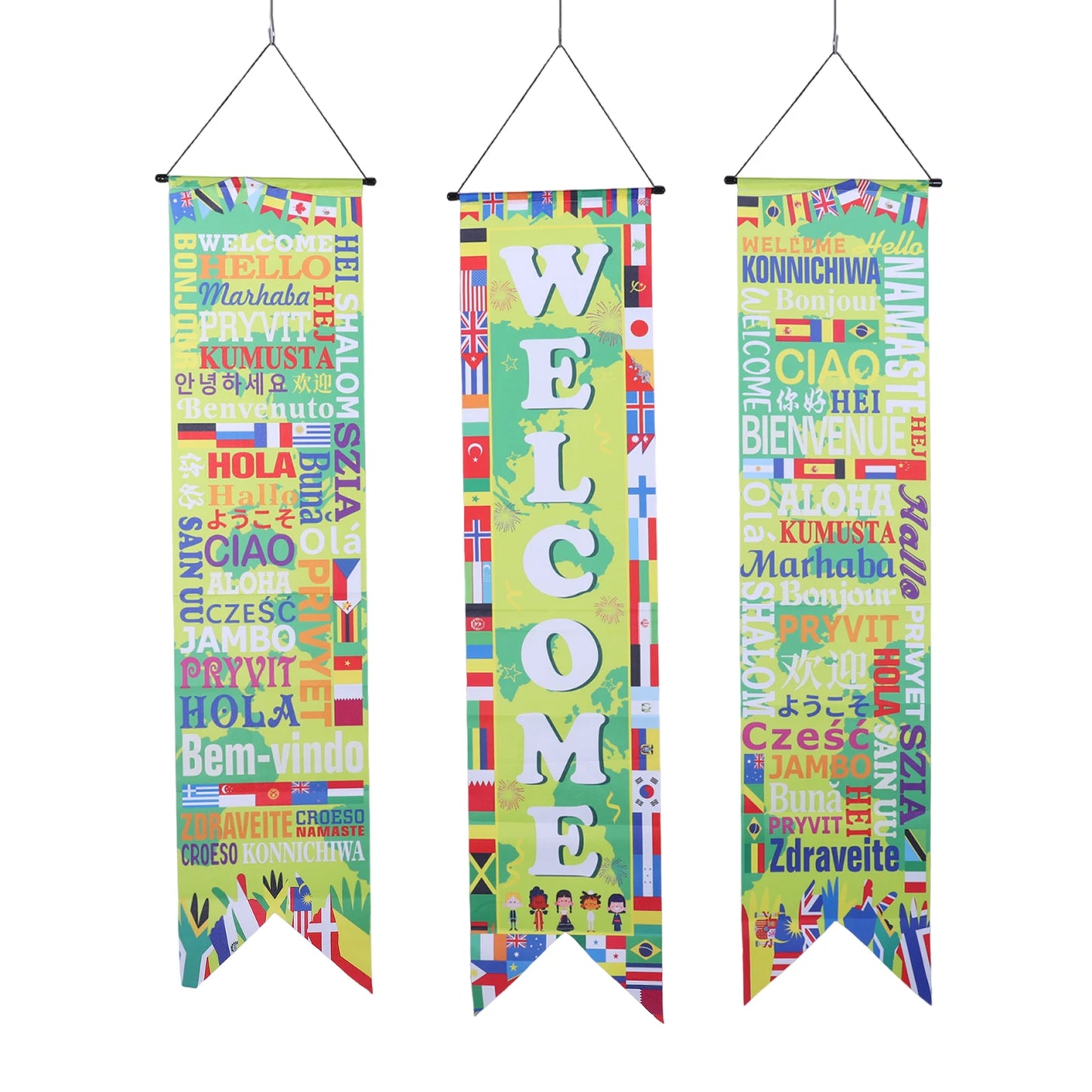 3PCS Football Themed Hanging Couplet Hanging Soccer Door Banner for Porch Door Sports Events Home Decorations Peaceful Pleasures Health and Wellness Green