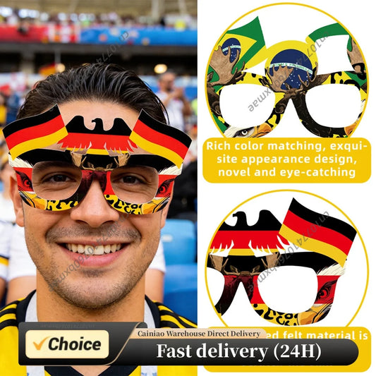 2026 Football Competition Novelty Fun Eyeglasses Football Merchandise Decorations for Sport Events and Gatherings Peaceful Pleasures Health and Wellness