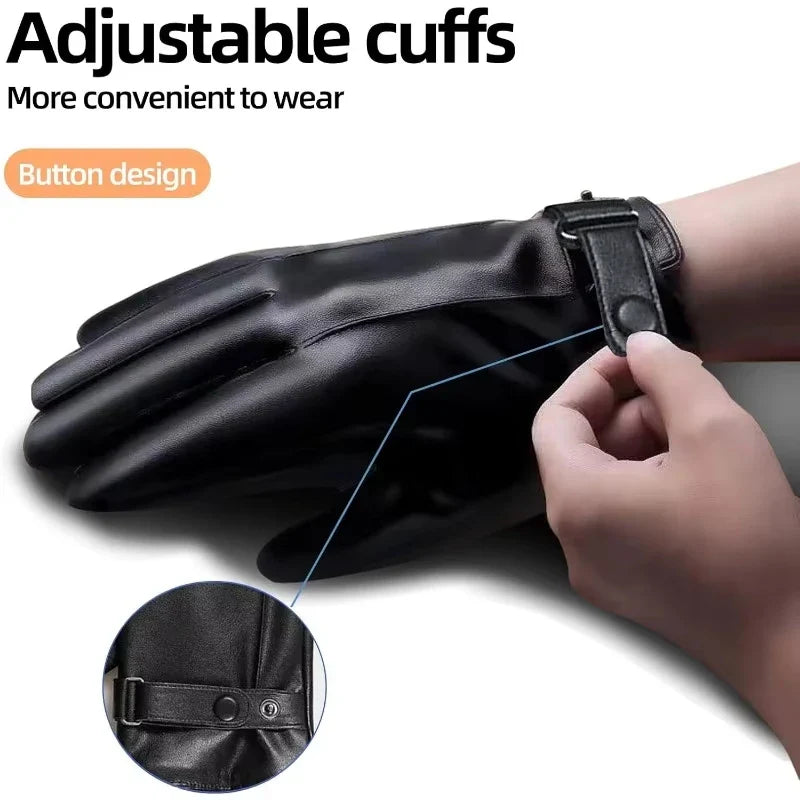 Windproof Touchscreen PU Gloves – Waterproof Winter Sports