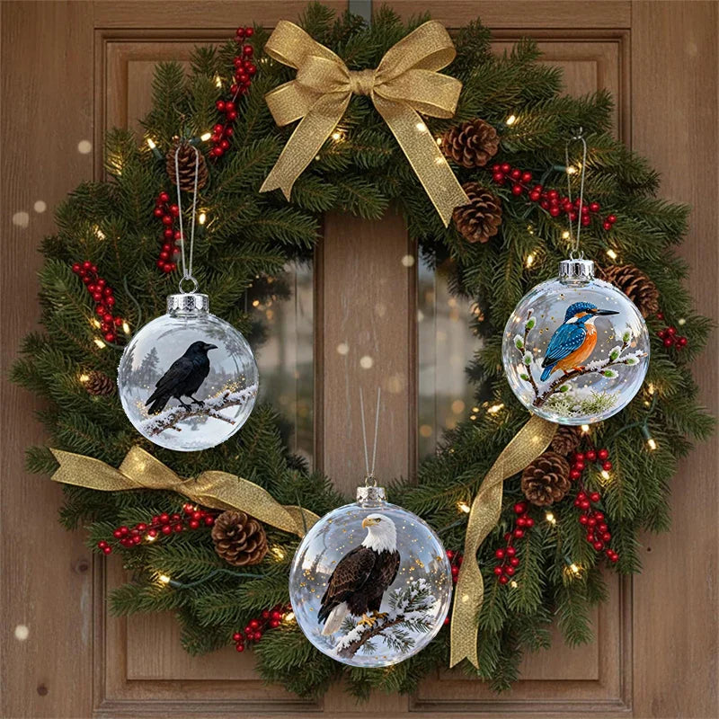 Hummingbird Christmas Ball Ornament | 3D Clear Plastic Tree Decor